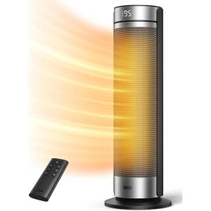 imageDreo Space Heater 1500W Electric Heaters for Indoor Use with Remote 70 Oscillation 23 Inch PTC Ceramic with Thermostat Fast and Safe Heater for Bedroom Large Room Office