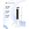 imageDreo Evaporative Air Swamp Cooler 40 Standing Fans that Blow Cold Air 80 Oscillating Bladeless Cooling Fan for Bedroom Removable Water Tank Ice Packs Remote Control 4 Speeds 7H Timer WhiteWhite and Black
