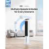 imageDreo Evaporative Air Swamp Cooler 40 Standing Fans that Blow Cold Air 80 Oscillating Bladeless Cooling Fan for Bedroom Removable Water Tank Ice Packs Remote Control 4 Speeds 7H Timer WhiteWhite and Black