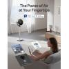 imageDreo Smart Fan for Bedroom Positionbased Oscillation 150120 3D Oscillating Fan 110ft Pedestal Fans with WiFiVoiceRemote Standing Fans Work with AlexaGoogle 9 Speeds 6 Modes 25dB Silver