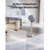 imageDreo Smart Fan for Bedroom Positionbased Oscillation 150120 3D Oscillating Fan 110ft Pedestal Fans with WiFiVoiceRemote Standing Fans Work with AlexaGoogle 9 Speeds 6 Modes 25dB Silver