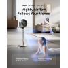 imageDreo Smart Fan for Bedroom Positionbased Oscillation 150120 3D Oscillating Fan 110ft Pedestal Fans with WiFiVoiceRemote Standing Fans Work with AlexaGoogle 9 Speeds 6 Modes 25dB Silver
