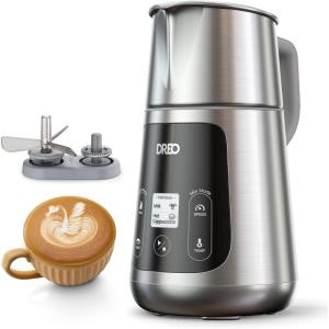 imageDreo Milk Frother Upgraded Allin1 Electric Foam Maker for Coffee 15oz450ml Automatic Foam Frother for Latte Artlevel Microfoam 30 Drinks Dishwasher Safe Easy to Clean LED display