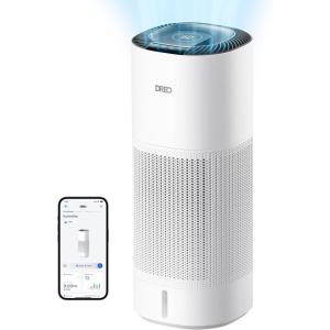 imageDREO Smart Evaporative Humidifier Large Room up to 1000ft 800mlh High Output Air Humidifiers for Bedroom 10L 50H Long Runtime with Precise Humidification for Plants Home Office White HHM774S
