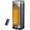 imageDREO Space Heaters for Indoor Use Fast Heating Portable Heaters with Remote Large PTC Ceramic Electric for Bedroom 12H Timer 70 Oscillation Overheat Protection 1500W Safety Heat for Home OfficeSilver