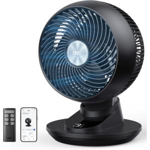 image:imageDREO Smart Fan for Bedroom Powerful 85 ft Airflow 12 Inches Desk Fans in 20dB Quiet 9090 Oscillation AppVoice Control 9 Speeds amp 812H Timer for Home Office DormBlack