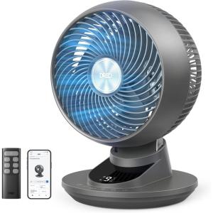 image:imageDREO Smart Fan for Bedroom Powerful 85 ft Airflow 12 Inches Desk Fans in 20dB Quiet 9090 Oscillation AppVoice Control 9 Speeds amp 812H Timer for Home Office DormGrey
