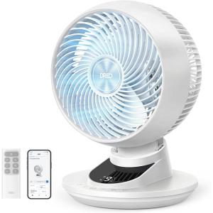 image:imageDREO Smart Fan for Bedroom Powerful 85 ft Airflow 12 Inches Desk Fans in 20dB Quiet 9090 Oscillation AppVoice Control 9 Speeds amp 812H Timer for Home Office DormWhite