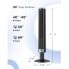 image:imageDREO Smart Tower Fan for Bedroom 4045 Adjustable Height 28 fts Velocity DC Motor 9 Speeds 4 Modes 90Oscillating Standing Fan 20dB Quiet 12H Timer for Home Office GoogleAlexa Black