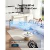 image:imageDREO Smart Tower Fan for Bedroom 90 Oscillating Standing Fans for Room with 4 Speeds 4 Modes 28dB Quiet for Sleep 26fts Velocity 8H Timer RemoteAppVoice Control for Living Room Office HomeGrey