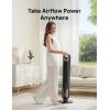 image:imageDREO Smart Tower Fan for Bedroom 90 Oscillating Standing Fans for Room with 4 Speeds 4 Modes 28dB Quiet for Sleep 26fts Velocity 8H Timer RemoteAppVoice Control for Living Room Office HomeBlack