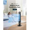 image:imageDREO Smart Tower Fan for Bedroom 90 Oscillating Standing Fans for Room with 4 Speeds 4 Modes 28dB Quiet for Sleep 26fts Velocity 8H Timer RemoteAppVoice Control for Living Room Office HomeBlack