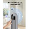 image:imageDREO Smart Tower Fan for Bedroom 90 Oscillating Standing Fans for Room with 4 Speeds 4 Modes 28dB Quiet for Sleep 26fts Velocity 8H Timer RemoteAppVoice Control for Living Room Office HomeGrey