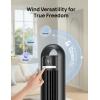 image:imageDREO Smart Tower Fan for Bedroom 90 Oscillating Standing Fans for Room with 4 Speeds 4 Modes 28dB Quiet for Sleep 26fts Velocity 8H Timer RemoteAppVoice Control for Living Room Office HomeBlack