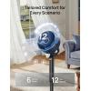 image:imageDREO Smart Fan for Bedroom standing 150 100 OmniDirectional Oscillating Fans 120ft CirculAir Quiet Fan with DC Motor 12 Speeds 6 Modes 20dBRemote Control 12H TimerBlack