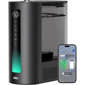 image:imageDREO 6L Humidifiers for Bedroom Smart Warm amp Cool Mist for Large Room 60Hr Quiet Runtime for Baby Plant Humidity Sensor Indicator Light 12H Timer GoogleAlexa BlackBlack