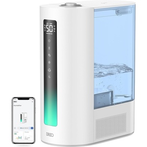 image:imageDREO 6L Humidifiers for Bedroom Smart Warm amp Cool Mist for Large Room 60Hr Quiet Runtime for Baby Plant Humidity Sensor Indicator Light 12H Timer GoogleAlexa BlackBlue