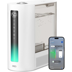 image:imageDREO 6L Humidifiers for Bedroom Smart Warm amp Cool Mist for Large Room 60Hr Quiet Runtime for Baby Plant Humidity Sensor Indicator Light 12H Timer GoogleAlexa BlackGrey