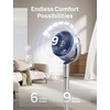 image:imageDREO Smart Fan for Bedroom Positionbased Oscillation 150120 3D Oscillating Fan 110ft Pedestal Fans with WiFiVoiceRemote Standing Fans Work with AlexaGoogle 9 Speeds 6 Modes StarlightSilver