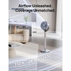 image:imageDREO Smart Fan for Bedroom Positionbased Oscillation 150120 3D Oscillating Fan 110ft Pedestal Fans with WiFiVoiceRemote Standing Fans Work with AlexaGoogle 9 Speeds 6 Modes StarlightSilver