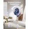 image:imageDREO Smart Fan for Bedroom Positionbased Oscillation 150120 3D Oscillating Fan 110ft Pedestal Fans with WiFiVoiceRemote Standing Fans Work with AlexaGoogle 9 Speeds 6 Modes StarlightStarlight