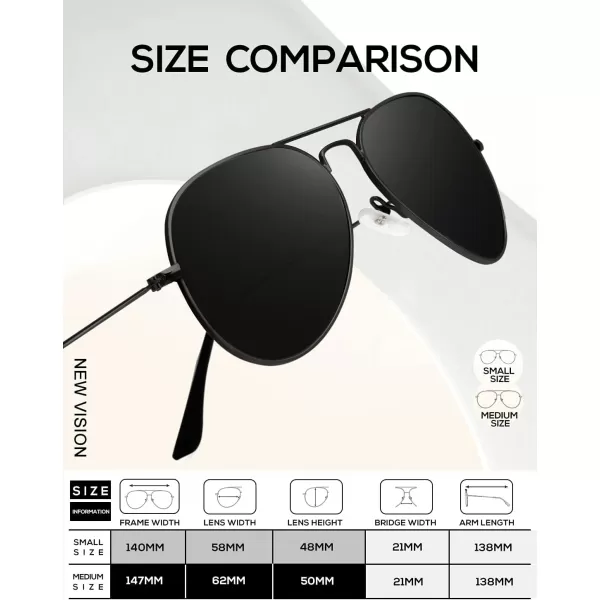 KALIYADI Classic Aviator Sunglasses for Men Women Driving Sun glasses Polarized Lens UV BlockingD Black