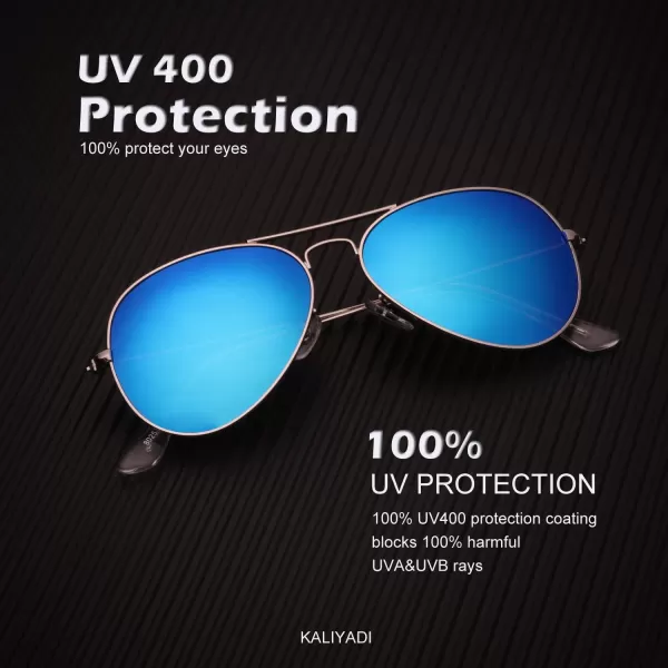 KALIYADI Classic Aviator Sunglasses for Men Women Driving Sun glasses Polarized Lens UV BlockingD Blue