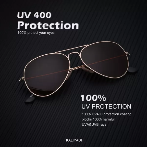 KALIYADI Classic Aviator Sunglasses for Men Women Driving Sun glasses Polarized Lens UV BlockingD Brown