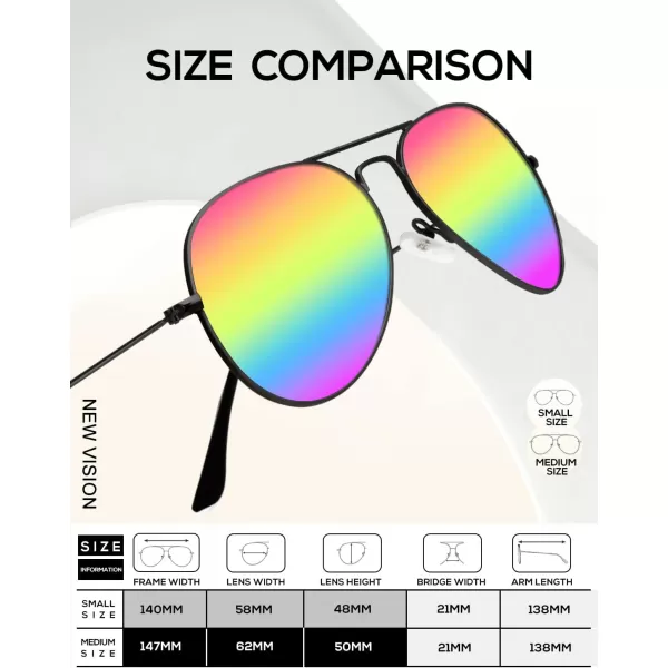 KALIYADI Classic Aviator Sunglasses for Men Women Driving Sun glasses Polarized Lens UV BlockingD Rainbow