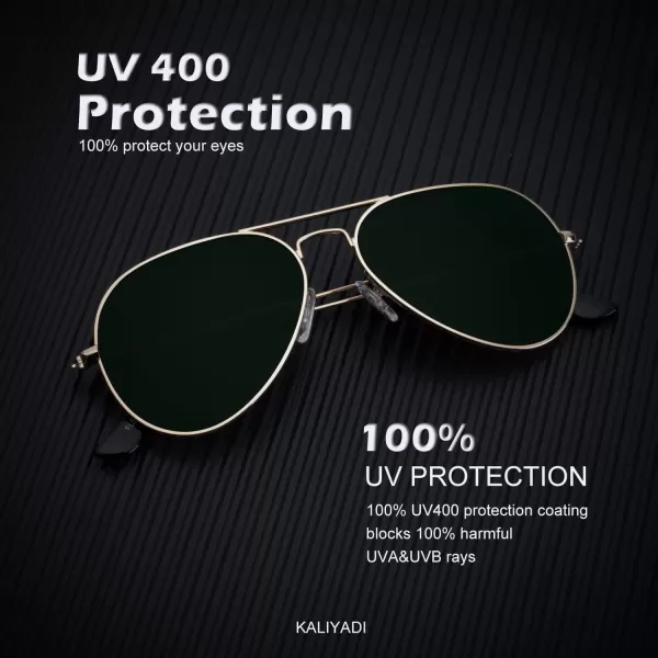 KALIYADI Classic Aviator Sunglasses for Men Women Driving Sun glasses Polarized Lens UV BlockingF 3 Pack BlackBlackish GreenNight Vision