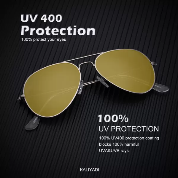 KALIYADI Classic Aviator Sunglasses for Men Women Driving Sun glasses Polarized Lens UV BlockingF 3 Pack Blackish GreenBrownNight Vision