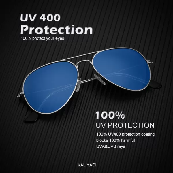 KALIYADI Classic Aviator Sunglasses for Men Women Driving Sun glasses Polarized Lens UV BlockingF 3 Pack BlueRainbowLight Pink