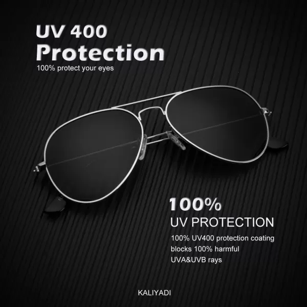 KALIYADI Classic Aviator Sunglasses for Men Women Driving Sun glasses Polarized Lens UV BlockingF 3 Pack Golden BlackSilvery BlackNight Vision