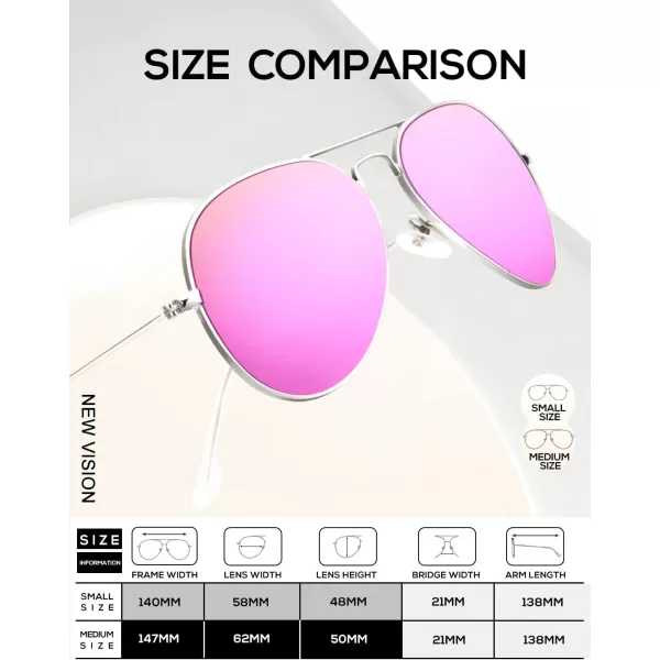 KALIYADI Classic Aviator Sunglasses for Men Women Driving Sun glasses Polarized Lens UV BlockingF 3 Pack PinkPurple PinkLight Pink