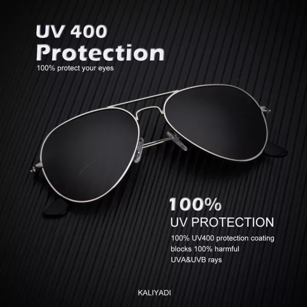 KALIYADI Classic Aviator Sunglasses for Men Women Driving Sun glasses Polarized Lens UV BlockingF 3 Packblack GreyGolden GreySilver Grey