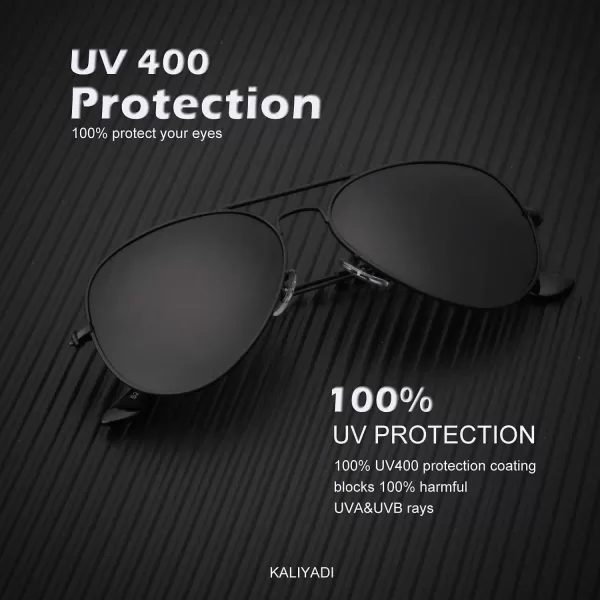 KALIYADI Classic Aviator Sunglasses for Men Women Driving Sun glasses Polarized Lens UV BlockingF 3 Packblack GreyGolden GreySilver Grey