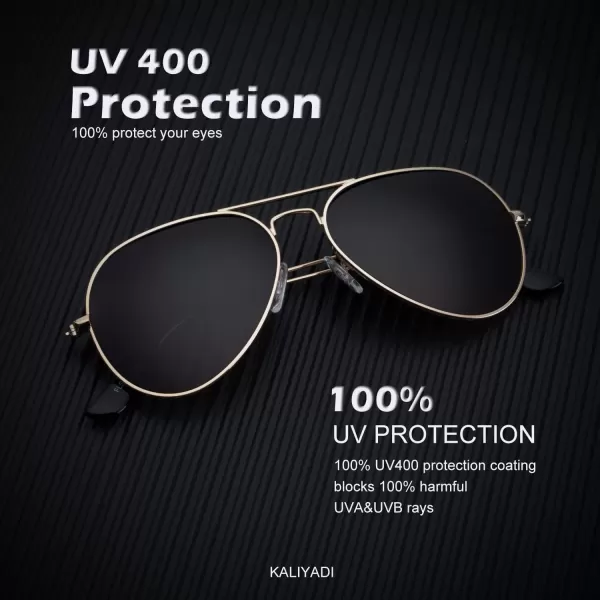 KALIYADI Classic Aviator Sunglasses for Men Women Driving Sun glasses Polarized Lens UV BlockingF 3 Packblackish GreenBrownGrey