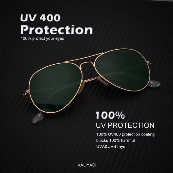 KALIYADI Classic Aviator Sunglasses for Men Women Driving Sun glasses Polarized Lens UV BlockingF 3 Packblackish GreenBrownGrey