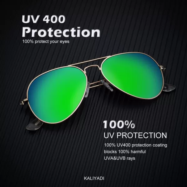 KALIYADI Classic Aviator Sunglasses for Men Women Driving Sun glasses Polarized Lens UV BlockingF 3 Packblackish GreenGreenPurple