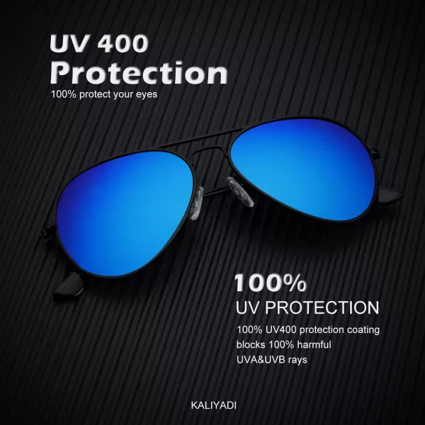 KALIYADI Classic Aviator Sunglasses for Men Women Driving Sun glasses Polarized Lens UV BlockingF 3 PackgreyRedDark Blue