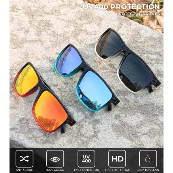 KALIYADI Polarized Sunglasses for Men Lightweight Sun Glasses with UV Protection for Driving Fishing Golf3 Pack Black Clear  BlackBlack Blue  BlueBlack Red  Red