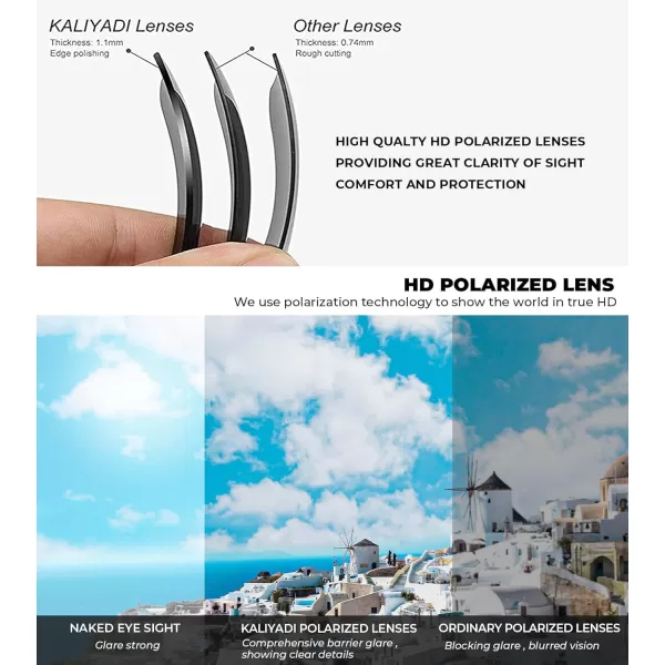 KALIYADI Polarized Sunglasses for Men Lightweight Sun Glasses with UV Protection for Driving Fishing Golf3 Pack Black Clear  BlackBlack Blue  BlueBlack Red  Red