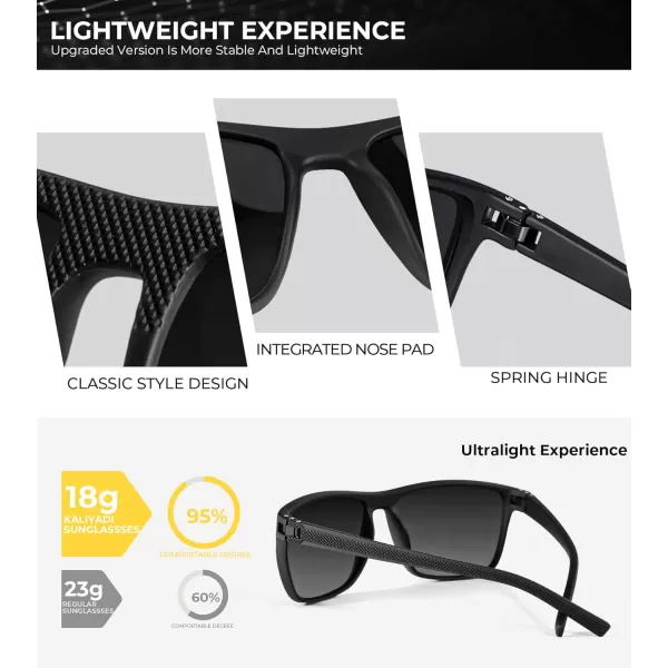 KALIYADI Polarized Sunglasses for Men Lightweight Sun Glasses with UV Protection for Driving Fishing Golf3 Pack BlackBlackBlack