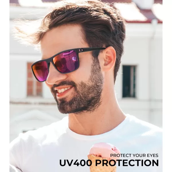 KALIYADI Polarized Sunglasses for Men Lightweight Sun Glasses with UV Protection for Driving Fishing Golf3 Pack BlackIce BluePink Lens