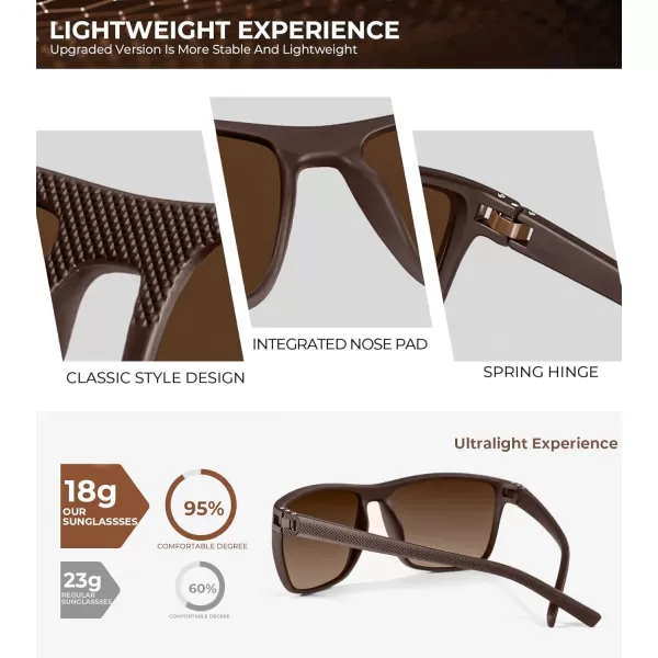 KALIYADI Polarized Sunglasses for Men Lightweight Sun Glasses with UV Protection for Driving Fishing Golf3 Pack BrownBrownBrown