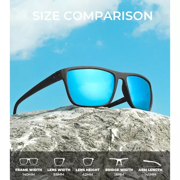 KALIYADI Polarized Sunglasses for Men Lightweight Sun Glasses with UV Protection for Driving Fishing Golf3 Pack Ice BlueDark BlueRed