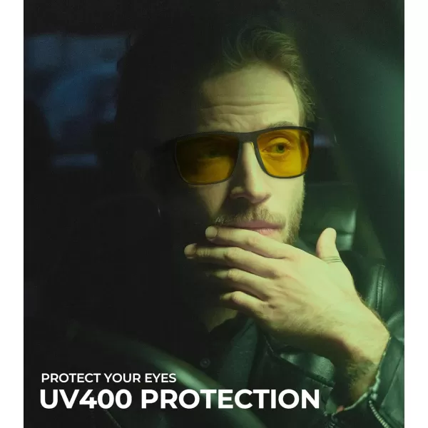KALIYADI Polarized Sunglasses for Men Lightweight Sun Glasses with UV Protection for Driving Fishing Golf3 Pack Night VisionNight VisionNight Vision