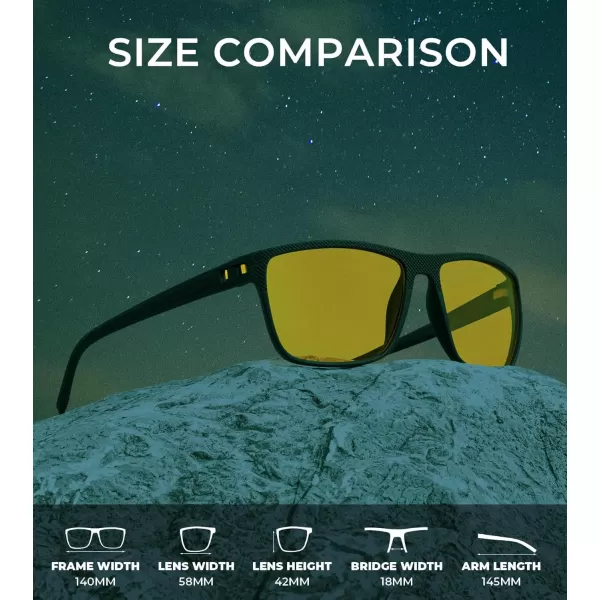 KALIYADI Polarized Sunglasses for Men Lightweight Sun Glasses with UV Protection for Driving Fishing Golf3 Pack Night VisionNight VisionNight Vision