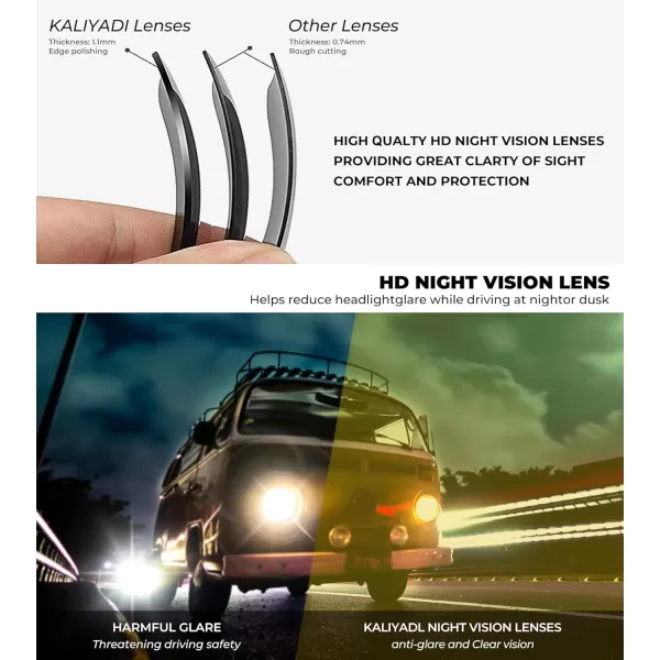 KALIYADI Polarized Sunglasses for Men Lightweight Sun Glasses with UV Protection for Driving Fishing Golf3 Pack Night VisionNight VisionNight Vision