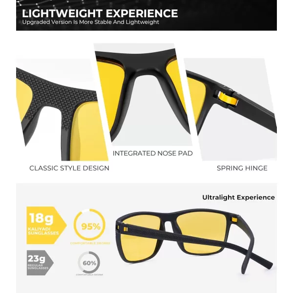 KALIYADI Polarized Sunglasses for Men Lightweight Sun Glasses with UV Protection for Driving Fishing Golf3 Pack Night VisionNight VisionNight Vision